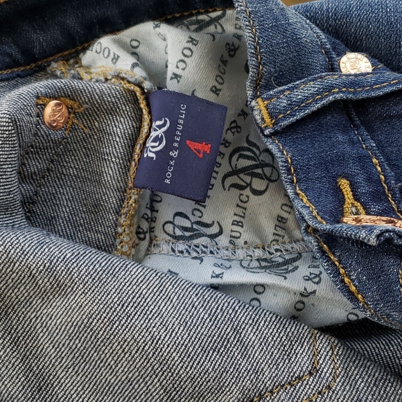 💙 ROCK & REPUBLIC BLUE JEANS PANTS SIZE 4 - Picture 13 of 14